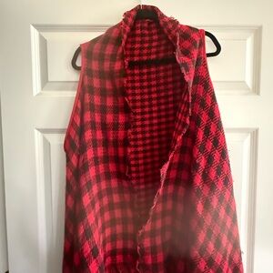 Red and Black Plaid Vest